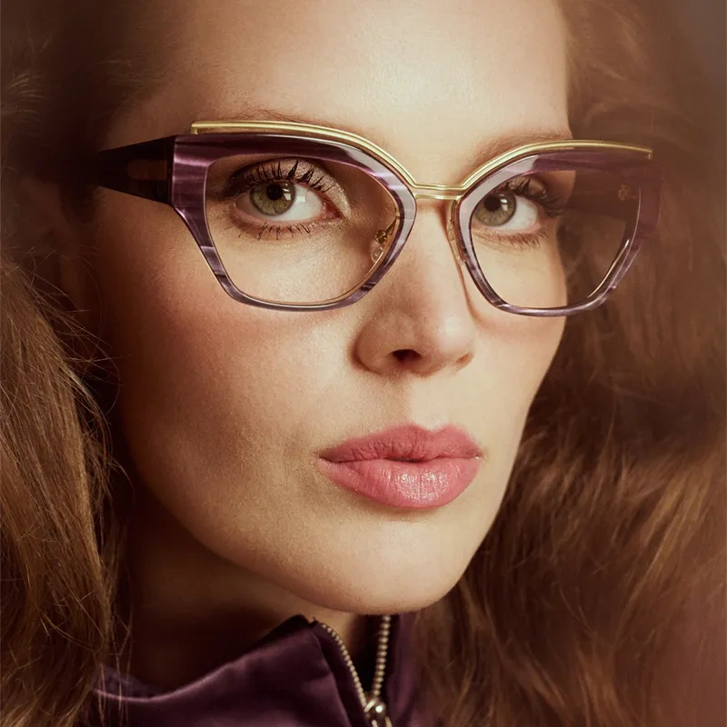 Close up of a woman wearing the Capella model from Studio Eyewear